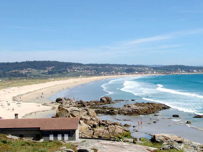 Praia da Lanzada baixo o sol
